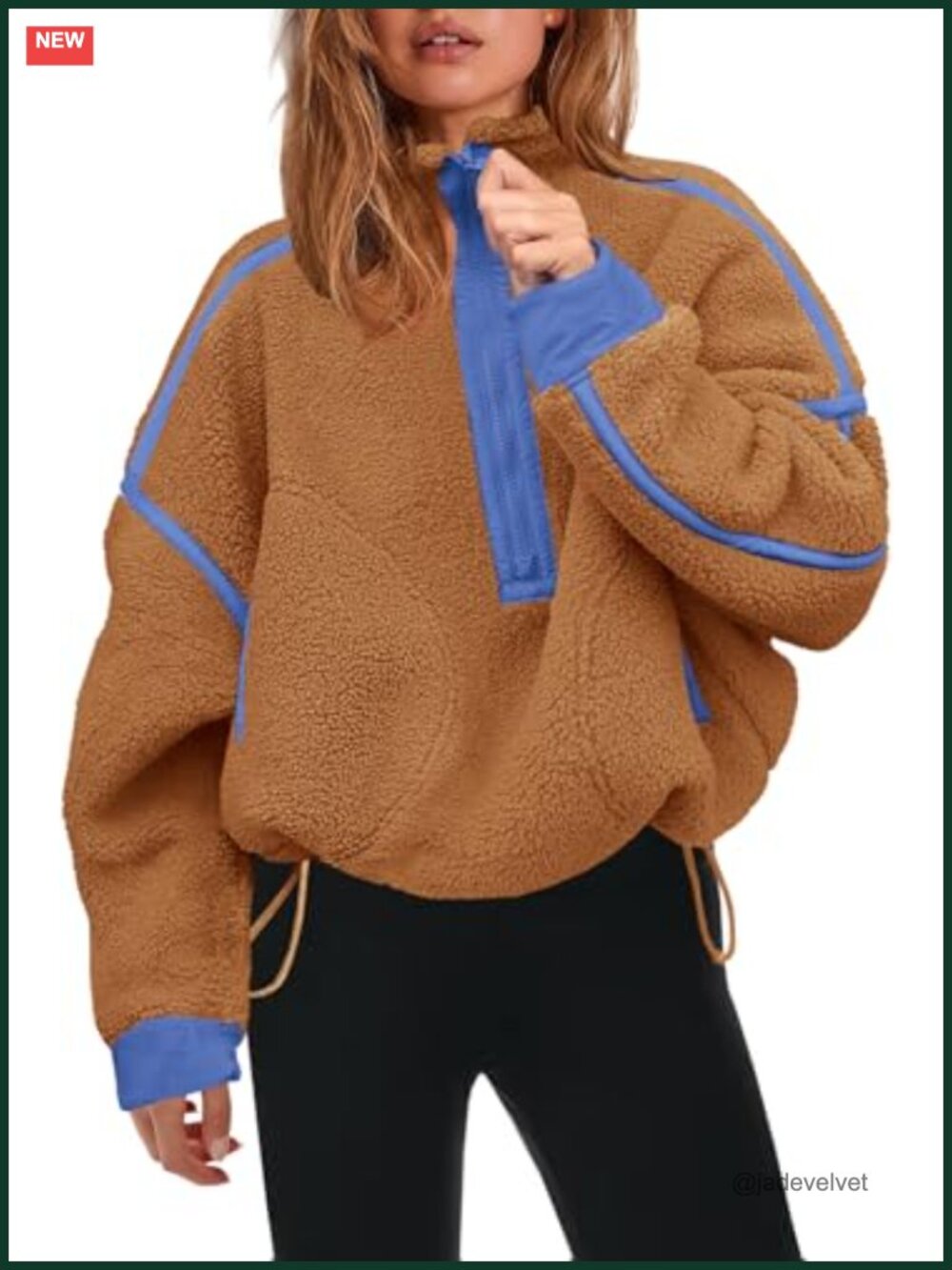 Womens Half Zip Fleece Pullover Sherpa Jacket Teddy Fuzzy Sweatshirt